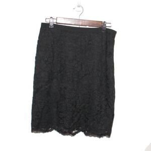 Black Saks Fifth Avenue Black Lace Skirt Size Medium